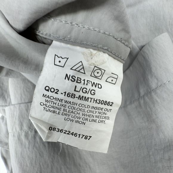 Wrangler Men's Large Button Up Fishing‎ Shirt Short Sleeve Gray Double Pockets - Picture 6 of 6